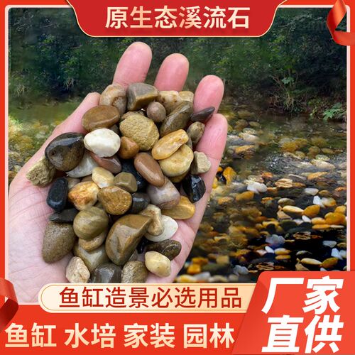 天然鹅卵石溪流石鱼缸底砂造景装饰过滤小石子豆石多肉盆栽小石头