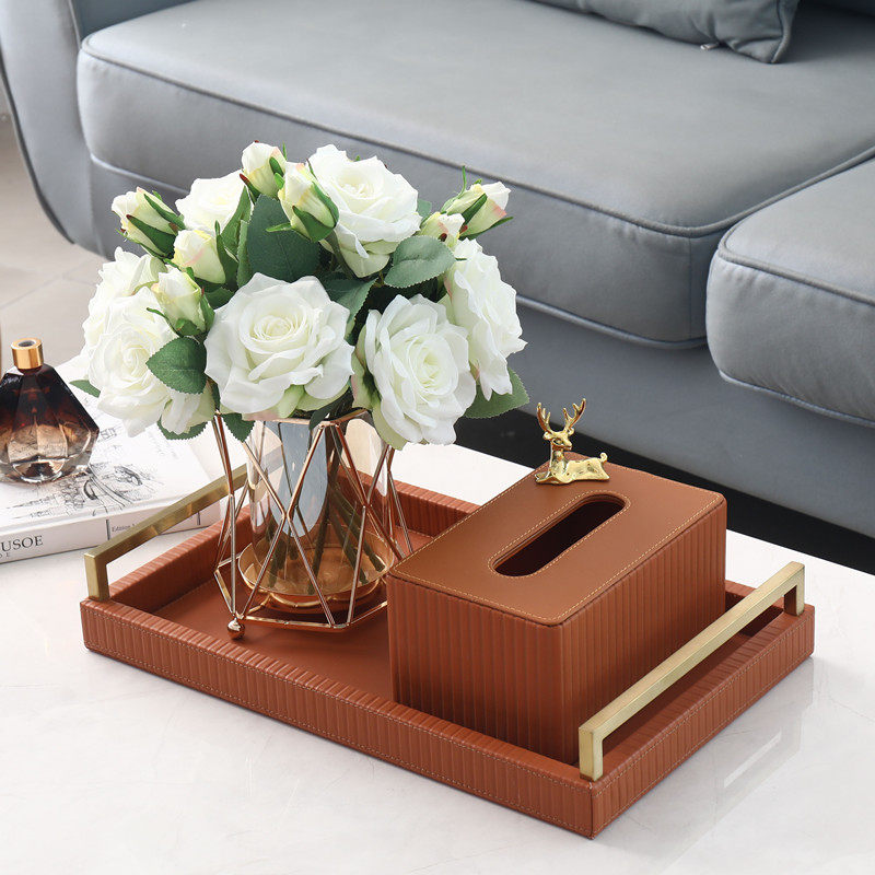 家用装饰纸巾盒轻奢创意客厅茶几收纳卫生纸盒高档创意托盘套装摆,家居饰品,装饰纸巾盒,淘宝优惠券,粉丝福利购,淘宝优惠卷