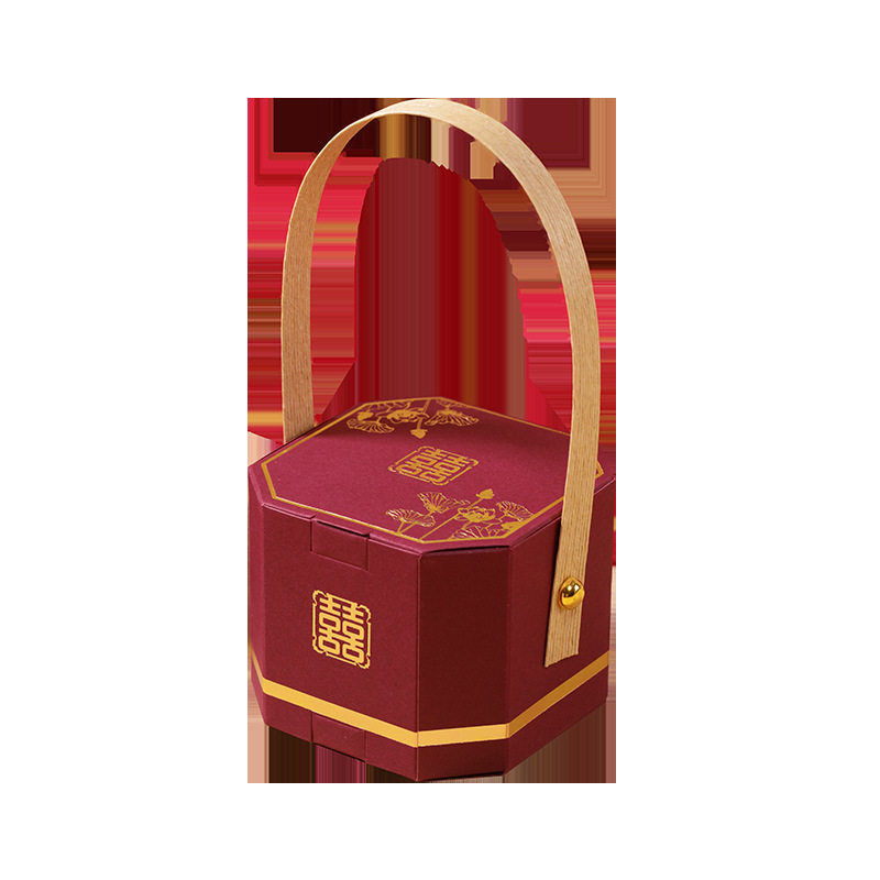 50个结婚庆喜糖盒手提创意喜糖礼盒中式婚礼专用喜糖包装袋八角盒