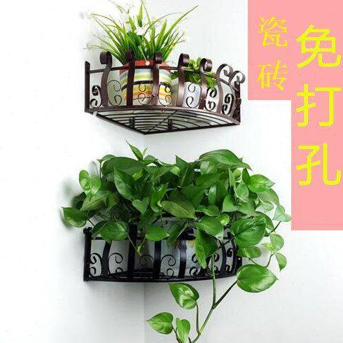铁艺花架壁挂墙上墙角置物架吊兰绿萝架阳台转角三角多肉花盆架子
