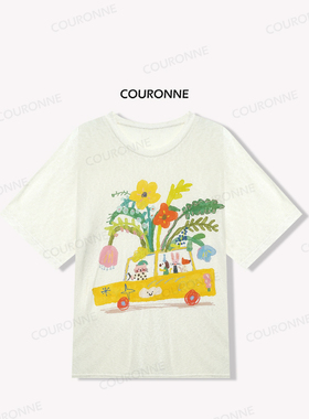 【环游快车】夏季新款艺术感短袖T恤上衣小众高级轻奢女装34352