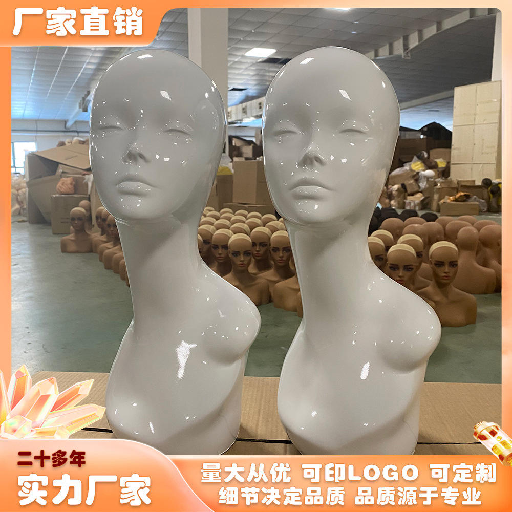 新款男女头围假人头PVC树脂模特假发项链耳机帽子头模 模特头道具