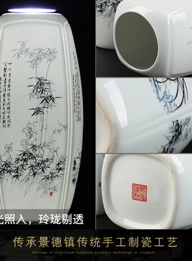 三件套陶瓷器花瓶摆件景德镇富贵竹家居酒柜装饰品客厅插花工艺品