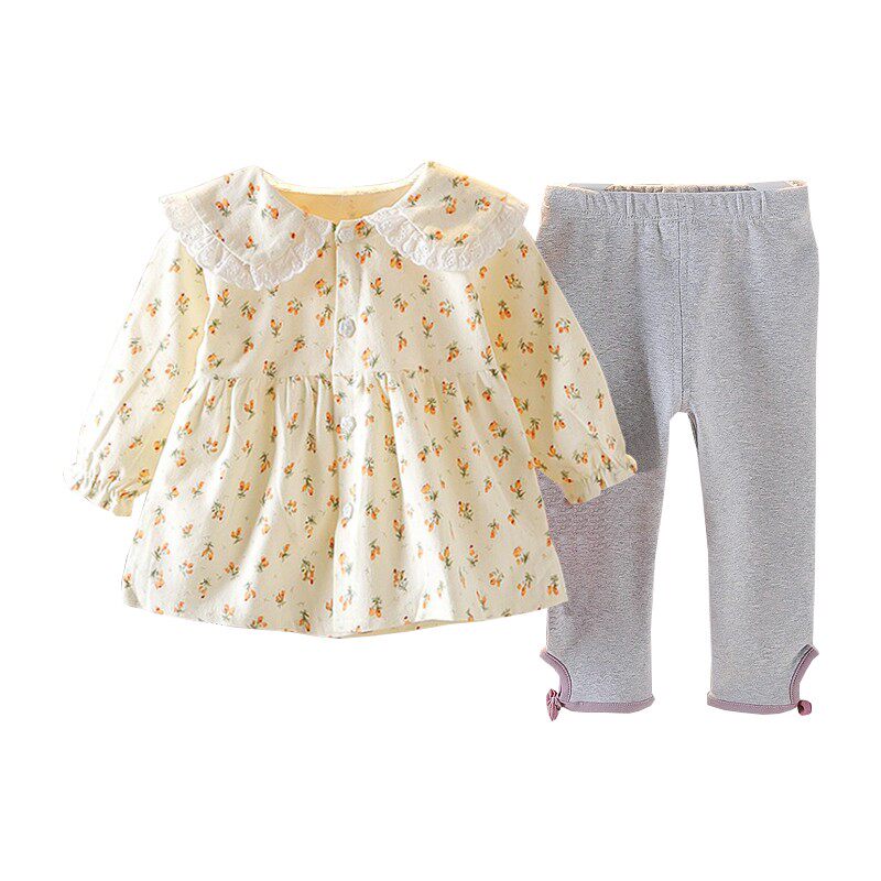 婴儿童装0女童春秋天衣服洋气1-3岁套装女宝宝秋装公主碎花两件套
