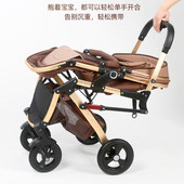 婴儿推车溜娃神器可坐可躺双向高景观轻便折叠减震新生宝宝手推车
