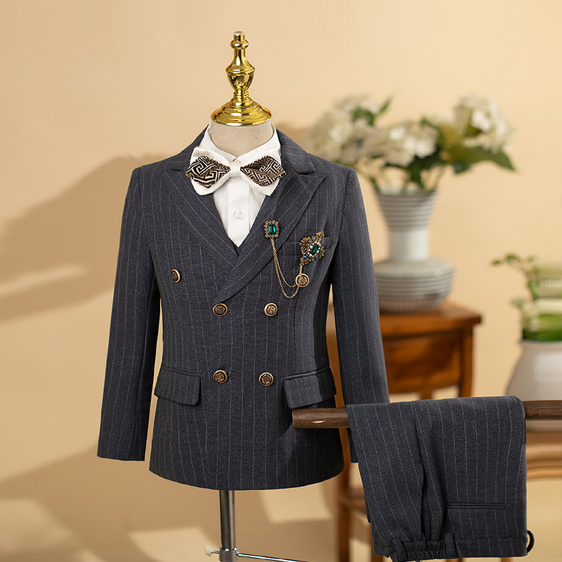 儿童礼服男童西装套装高端花童婚礼主持人晚礼服小男孩钢琴演出服