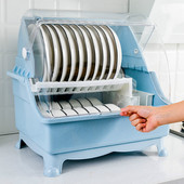厨房放碗筷收纳盒家用特大碗碟置物架沥水碗架带盖盘子餐具装 碗柜