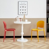 北欧塑料椅子网红靠背餐桌椅加厚可叠放宿舍靠背凳子简约休闲办公