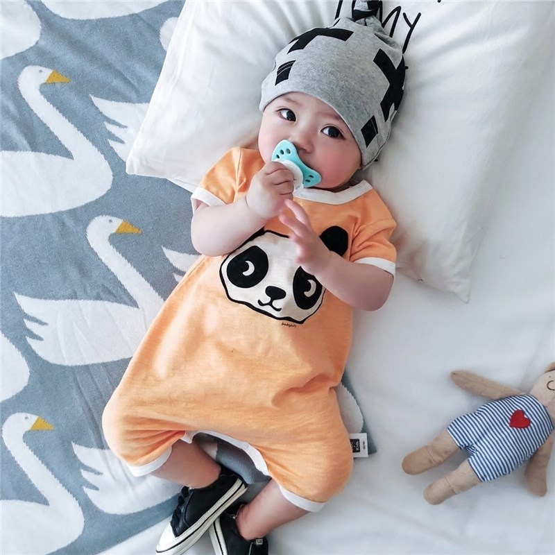 0到3个月4男婴儿连体衣服夏季短袖女宝宝夏天夏装薄款六6个半月夏