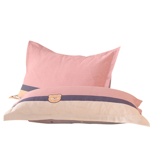 枕头套一对家用双人纯棉枕套48cmx74cm单个大号成人枕芯内胆套子