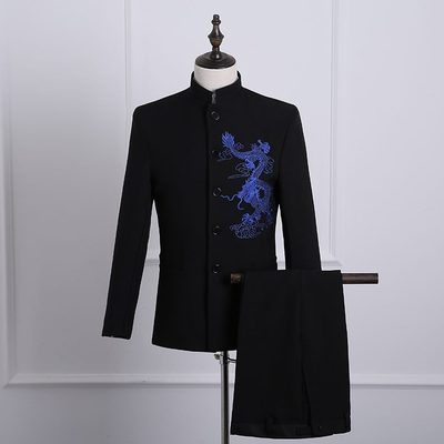 立领新郎结婚礼服演出服婚礼士服装中式中国风男中山装主持人青年