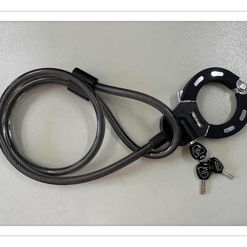 高端手铐锁机车锁加长加粗防盗钢缆绳索家用大门链子通用电动车