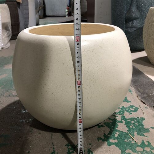 圆形水泥花盆大口径酒杯镁泥花盆绿植盆栽简约北欧风阳台客厅