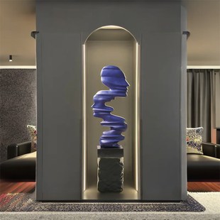 橱窗装饰场景布置酒店客厅人像雕塑艺术摆件高级感落地增高台底座