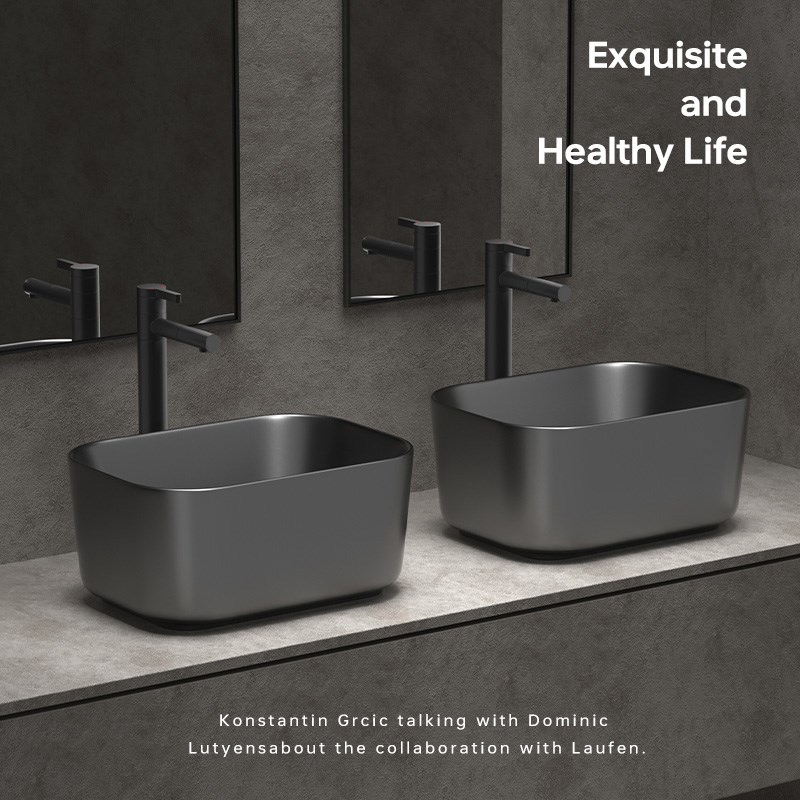 金属感枪灰色陶瓷加深台上盆家用卫生间洗手盆洗漱加高洗脸盆阳台