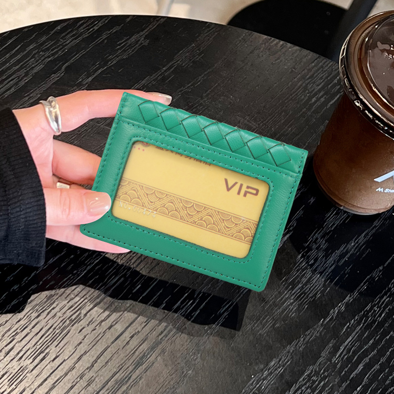 超薄款卡片包证件包2025新款真皮男女通用羊皮编织小卡包驾驶证包