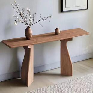 新中式实木玄关桌入户门厅玄关台条案供桌靠墙长条窄边端景台条几