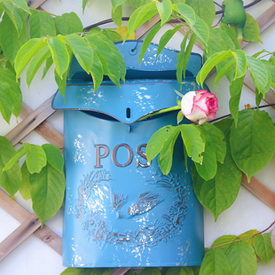 铁艺壁挂信箱室外别墅复古邮筒墙面装饰信报箱明信片邮箱杂货收纳