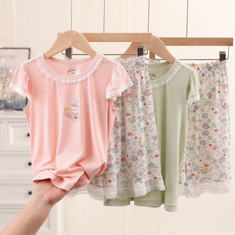 女童睡衣夏季短袖短裤舒适薄款中大童可爱公主风儿童家居服套装,童装/婴儿装/亲子装,家居服套装,淘宝优惠券,粉丝福利购,淘宝优惠卷