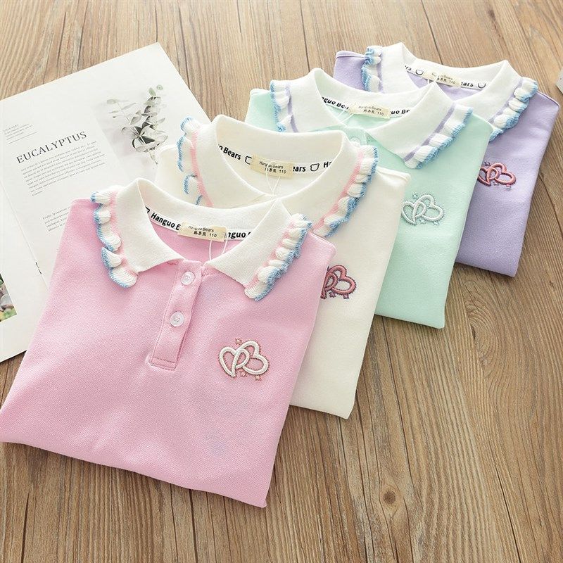 洋气童装2024夏款儿童女童纯棉短袖T恤 宝宝中大童翻领娃娃衫POLO,童装/婴儿装/亲子装,儿童POLO衫,淘宝优惠券,粉丝福利购,淘宝优惠卷