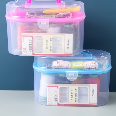便携百宝箱家用针线盒套装缝纫包手缝手工阵线工具小型缝衣针和线