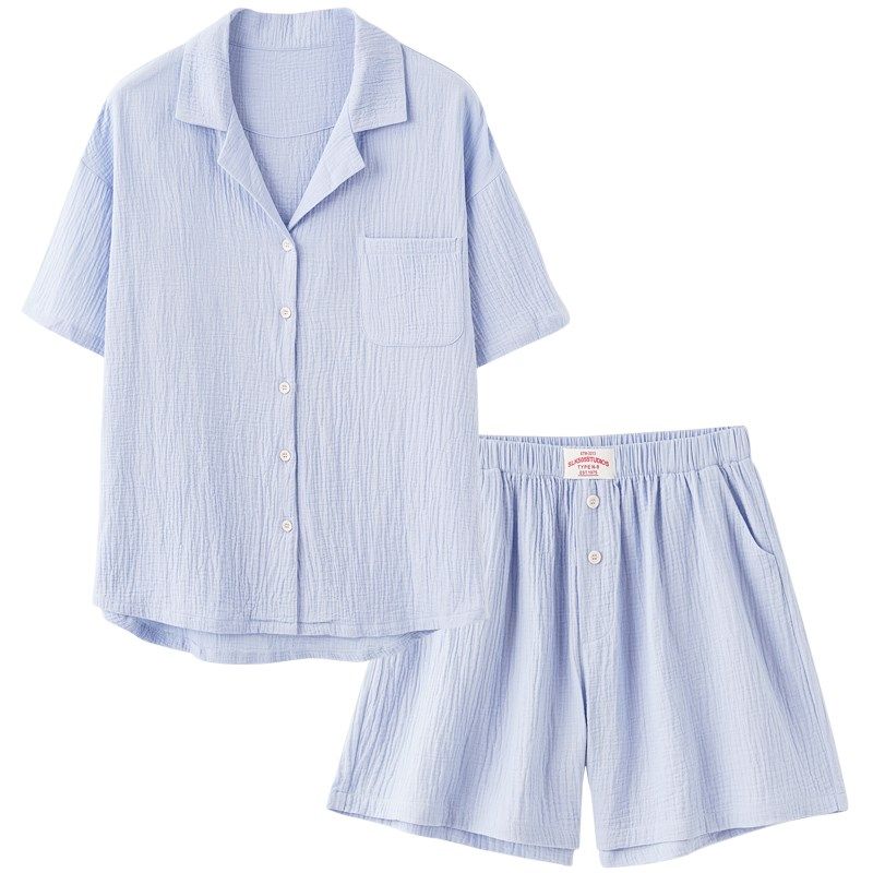 思莉太太情侣睡衣夏款2024新款女纯棉透气棉纱布男士夏天短袖短裤,女士内衣/男士内衣/家居服,睡衣/家居服套装,淘宝优惠券,粉丝福利购,淘宝优惠卷