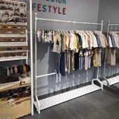 店衣服架 高度可调节升降挂衣架男女装 双层服装 店衣架展示架落地式