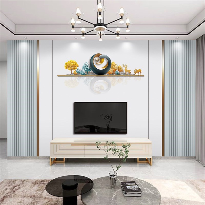 轻奢格栅线条电视背景墙布3D立体现代简约壁布8RD高端客厅沙发壁