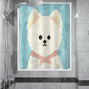 遮光窗帘免打孔安装 魔术贴自粘透光不透人防水厨房浴室遮挡防走光