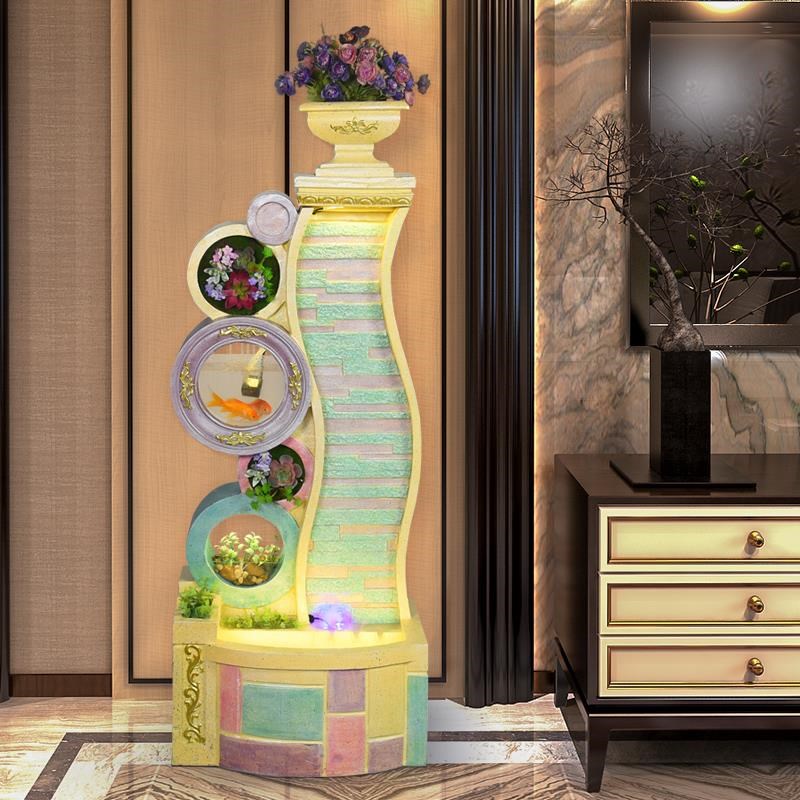 流水喷泉客厅玄关加湿器水景办公室景观室内装饰欧式招财落地摆件