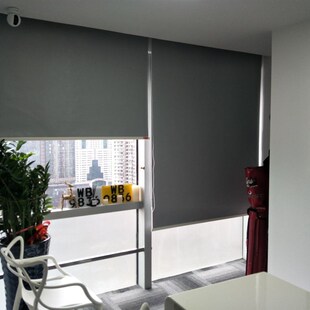 定制办公室卷帘窗帘全遮光隔热z防晒卷拉式阳台卫生间遮阳帘深圳