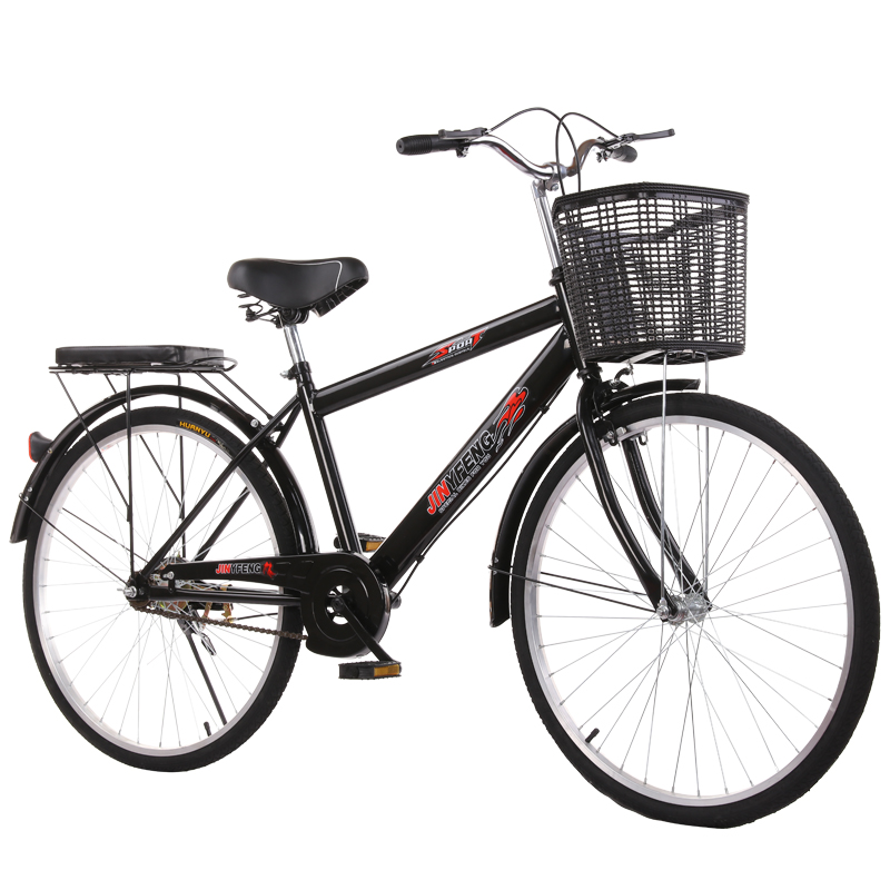 实心胎自行车男女26o寸成人学生轻便上班代步单城市普通老式载重2