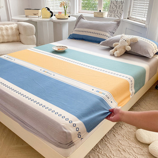 全棉床笠2023年新款纯棉秋冬床笠罩135x200x220防尘床罩遮灰尘罩