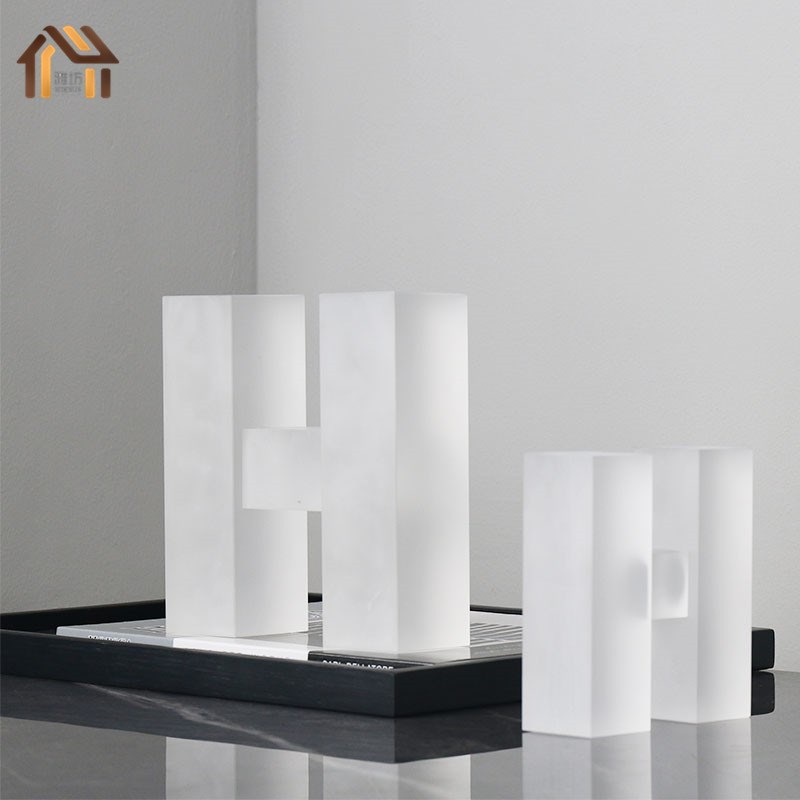 简约现代水晶字母书挡书立摆件样板间电视柜客厅书房书档软装饰品