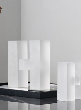 简约现代水晶字母书挡书立摆件样板间电视柜客厅书房书档软装饰品