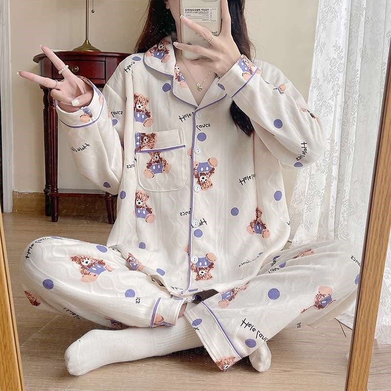 月子服产后d秋冬空气棉孕妇睡衣女春秋10月产妇待产喂奶哺乳家居