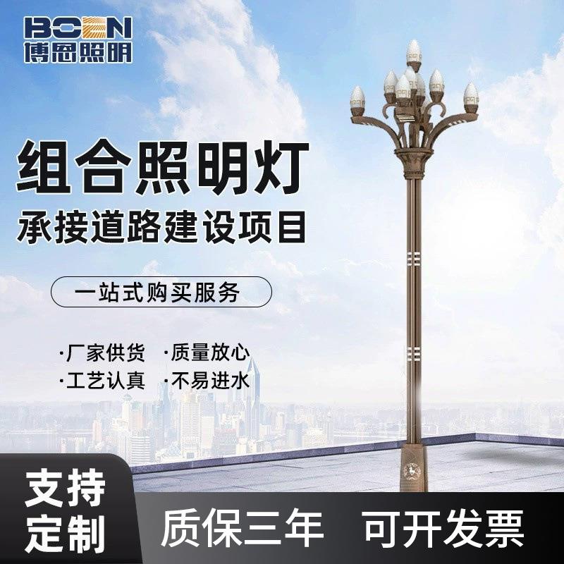 城市组合LED路灯景区欧式造型照明灯6米8米可厂家定制