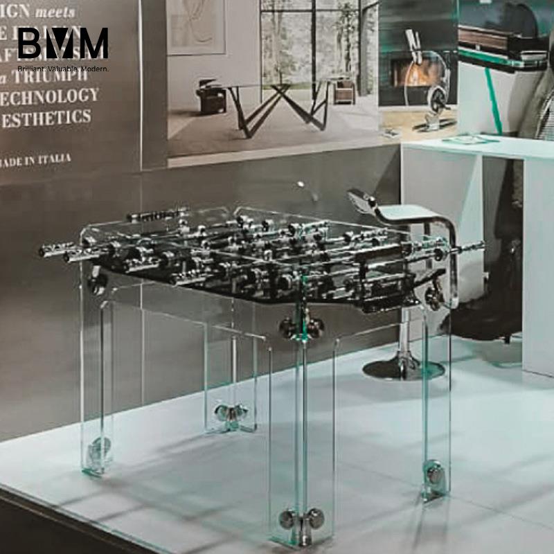 透明钢化水晶玻璃桌上足球机亚克力别墅会所标准成人桌上足球台