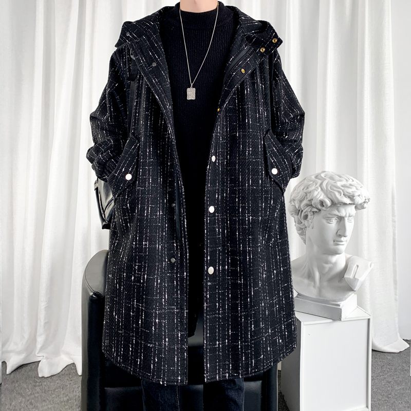 呢子外套男生秋冬季新q款风衣男韩版中长款过膝休闲春秋款毛呢大