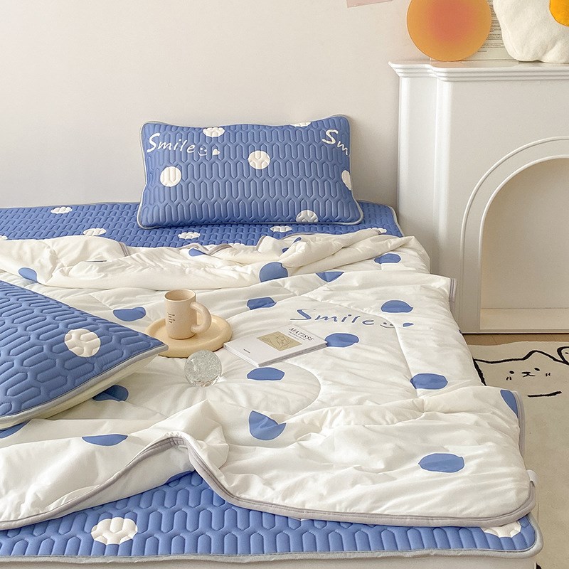 简约款乳胶凉席夏被四件套纯色床笠款可组合单卖乳胶软席礼品