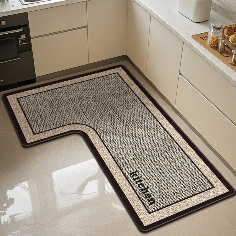 2025新款厨房L形地垫防滑防油可擦免洗专用耐脏门口地毯家用脚垫,居家布艺,厨房地垫,淘宝优惠券,粉丝福利购,淘宝优惠卷
