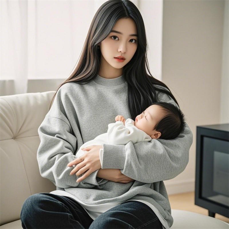 哺乳上衣服外出辣妈喂奶可外穿春装春秋款春季潮妈卫衣期纯棉浦乳