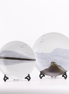 现代中式太湖石摆盘立盘办公室酒店样样板房家具卖场软装饰品摆件