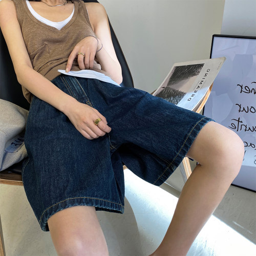孕妇牛仔短裤子春秋款o时尚宽松五分裤外穿女春夏季薄款黑灰阔腿