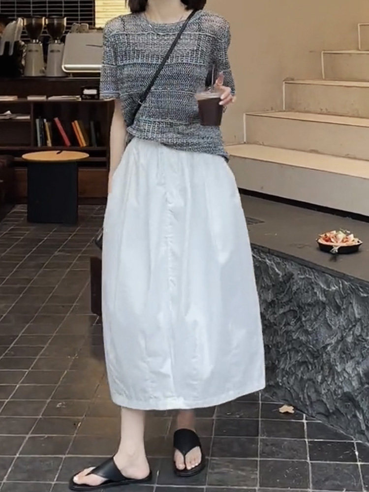 法式白色半身裙女2024新款夏季高腰显瘦小个子a字裙中长款伞裙子,孕妇装/孕产妇用品/营养,孕妇瑜伽背心/T恤,淘宝优惠券,粉丝福利购,淘宝优惠卷