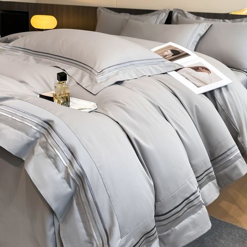 高级感A类2f00支长绒棉纯棉四件套全棉被套床笠轻奢酒店风床上用