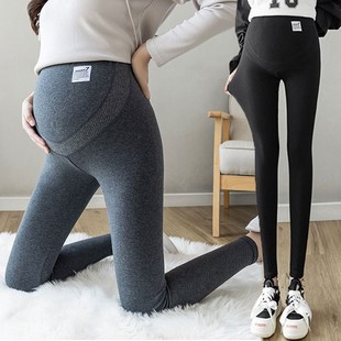 200斤大e码孕妇裤子春秋款怀孕期长裤加绒加厚时尚托腹九分打底裤