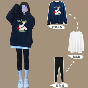 打底衫 时尚 上衣外穿哺乳期穿搭哺乳服 外出辣妈款 哺乳卫衣春秋套装