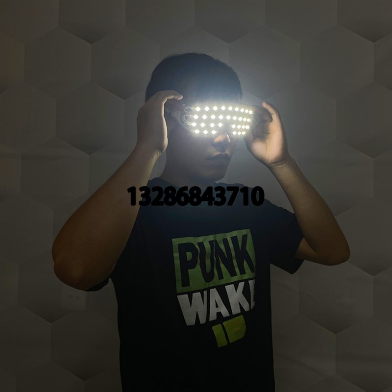 LED发光眼镜发光服演s出服激光手套发光眼镜爆闪歌手夜店酒吧舞台