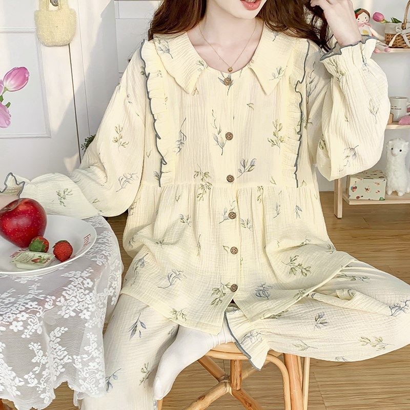 纱布月子服夏季薄款产后纯棉孕妇睡衣春秋哺乳两件套怀孕期家居服,孕妇装/孕产妇用品/营养,家居服套装,淘宝优惠券,粉丝福利购,淘宝优惠卷